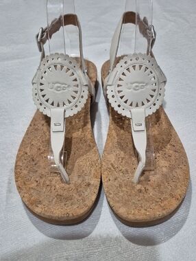 UGG Women's White Cork Thong Sandals